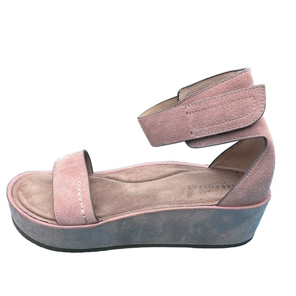 Naked Feet “Renzi” Women’s Blush Suede Wedge Comfort Sandals 9M - Picture 5 of 12
